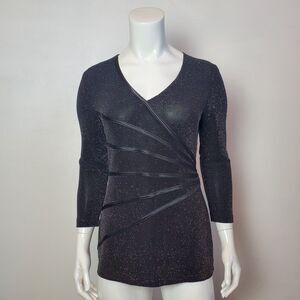 Vintage 90s Connected Apparel Black Rhinestone Top